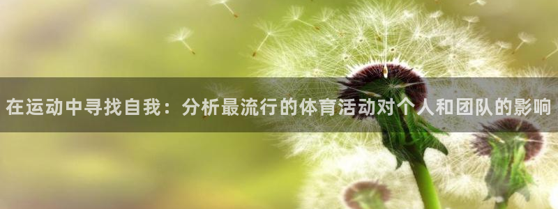 bbin视讯下：在运动中寻找自我：分析最流行的体育活动对个人和团队的影响