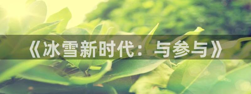 bbin视讯下：《冰雪新时代：与参与》