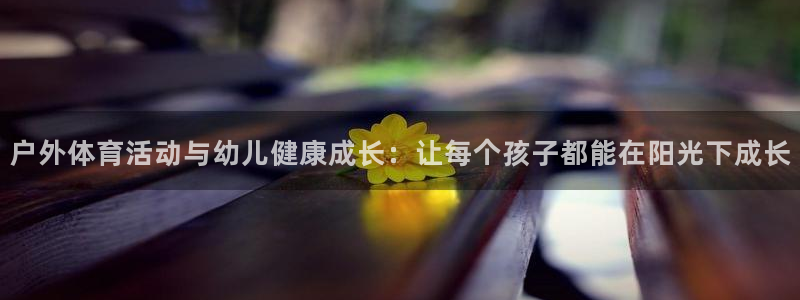 bbin视讯：户外体育活动与幼儿健康成长：让每个孩子都能在阳光下成长